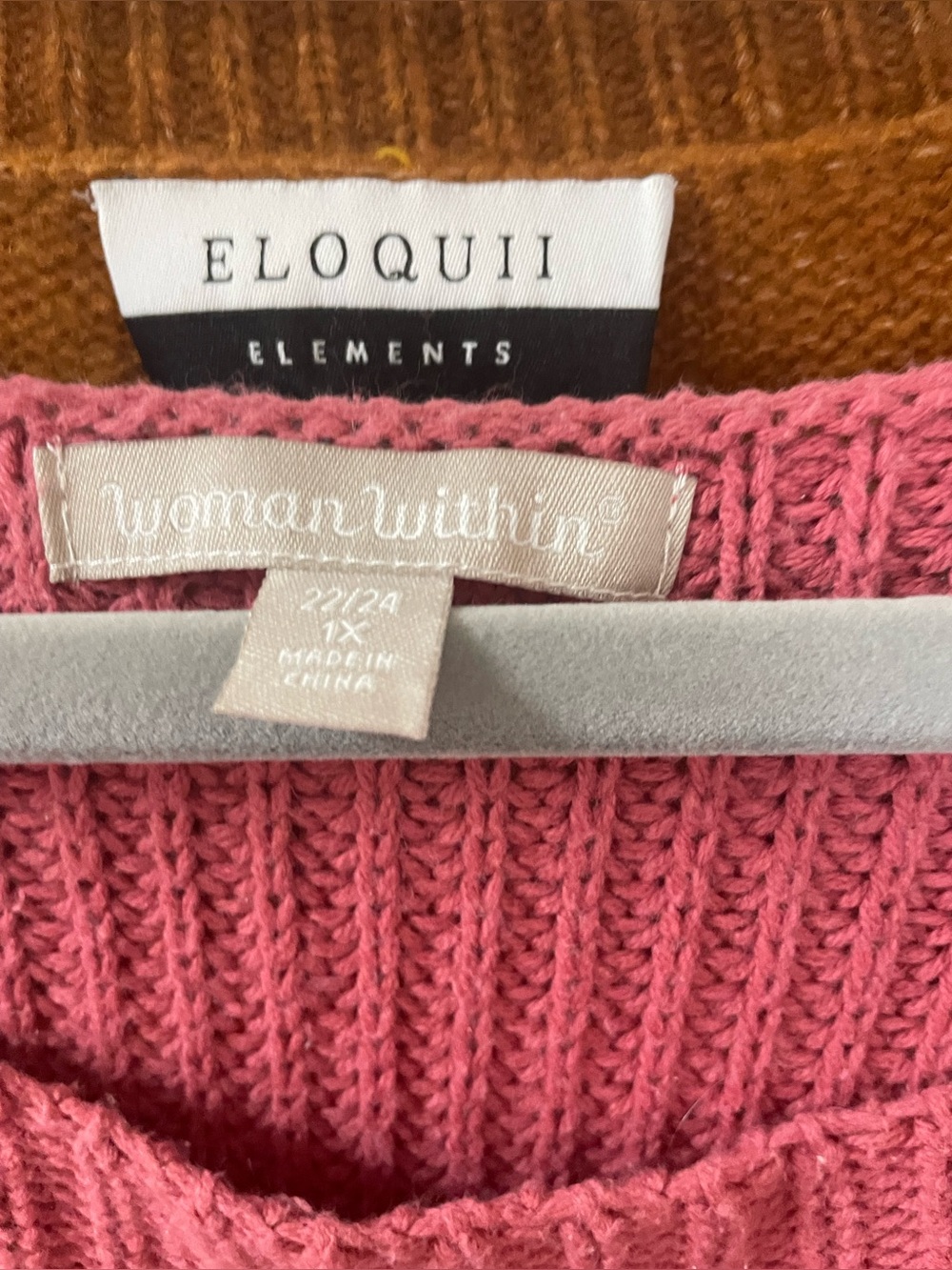 Eloquii Pink Ribbed Knit Crewneck Sweater